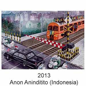 Anon Anindito(Indonesia), 4 Internationaler Karikaturwettbewerb Berlin-2013 BORDER